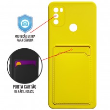 Capa para Motorola Moto G50 4G - Emborrachada Case Card Amarela